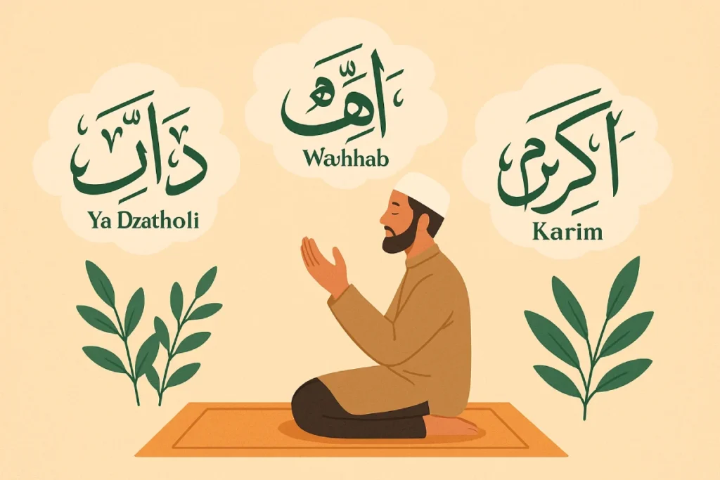 Cara Mengamalkan 3 Asma Ya Karim Ya Wahhab Ya Dzatthouli