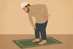 Memahami 3 kali gerak saat sholat membantu menjaga keabsahan ibadah meskipun terjadi pergeseran tubuh akibat kondisi kesehatan.