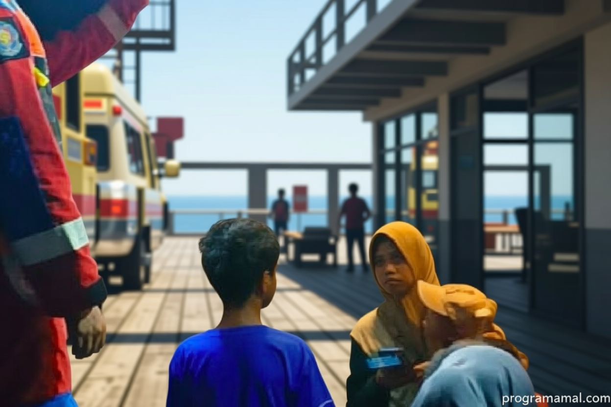 Gulkarmat evakuasi penumpang kapal yang mati mesin di Pulau Tidung
