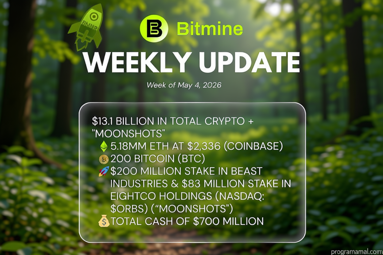 New Policy: Bitmine Immersion Umumkan Kepemilikan ETH Mencapai 5,18 Juta Token, dan Total Kripto serta Uang Tunai sebesar $13,1 Miliar