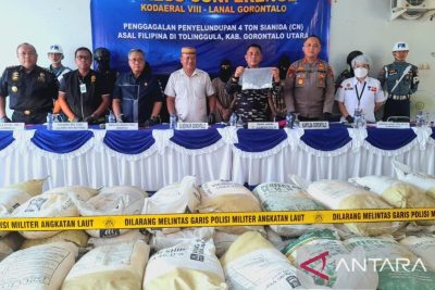 4,1 ton sianida asal Filipina digagalkan di Gorontalo Utara