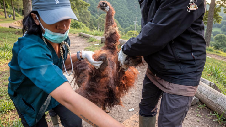 Sebelum mati, Orangutan Sempurna ditemukan kritis di kebun sawit